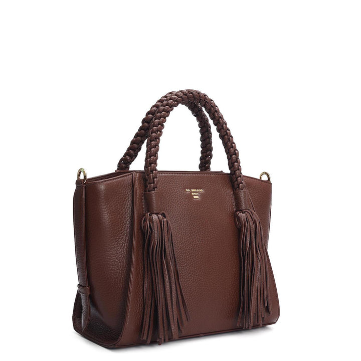 Small Wax Leather Satchel - Espresso