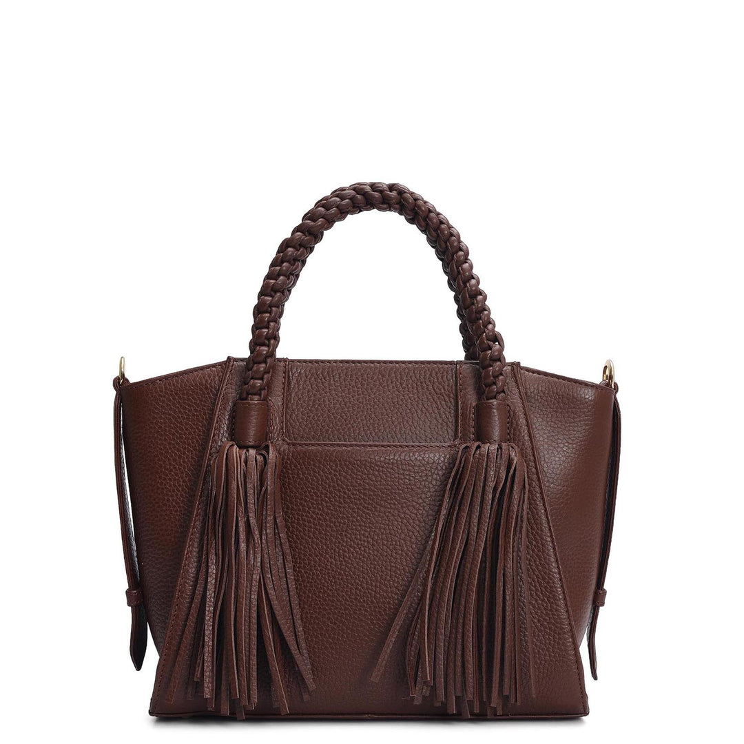 Small Wax Leather Satchel - Espresso