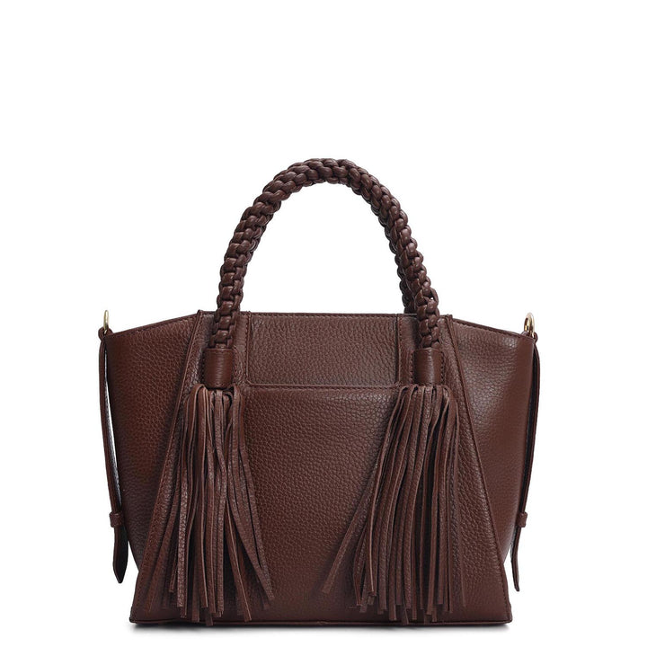 Small Wax Leather Satchel - Espresso