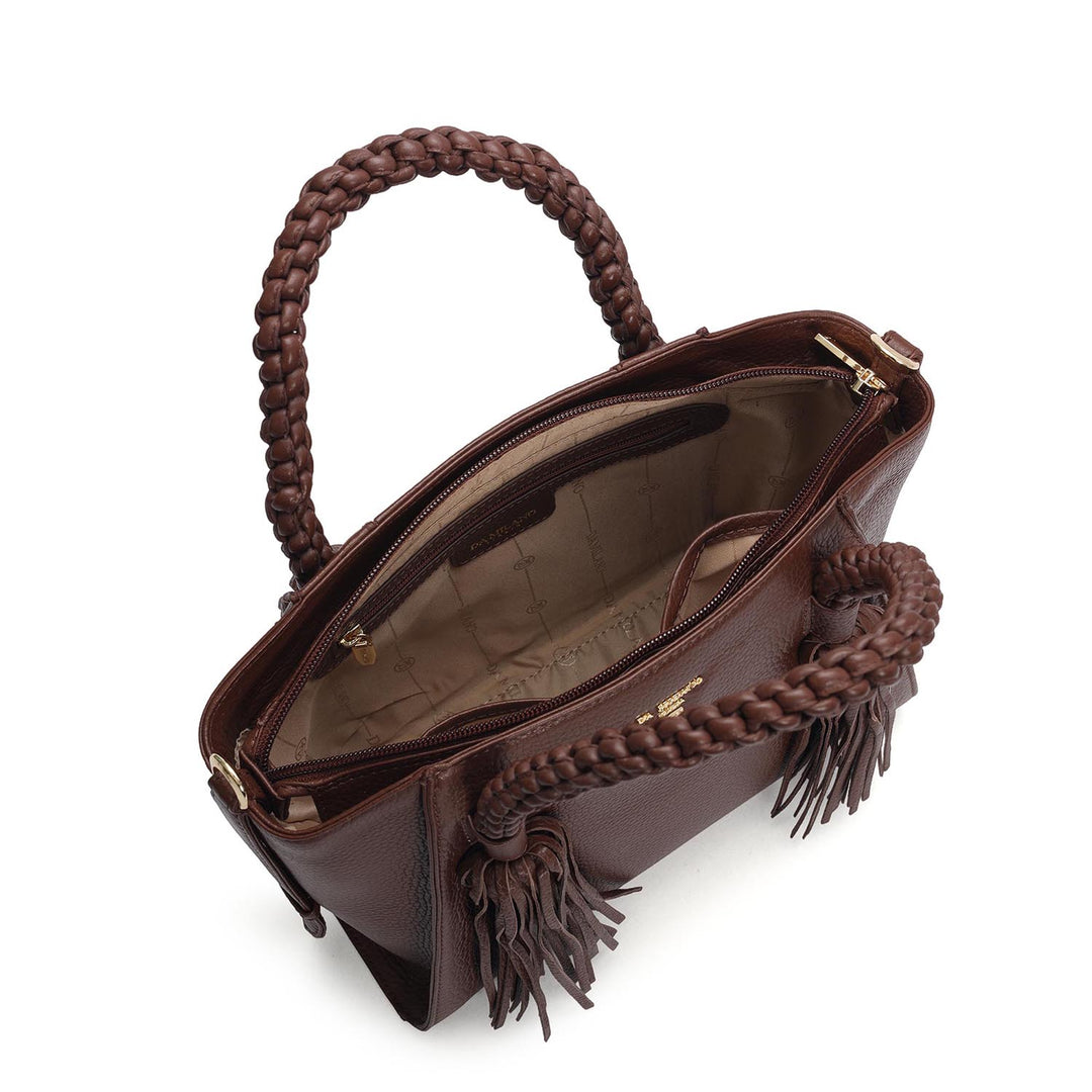 Small Wax Leather Satchel - Espresso