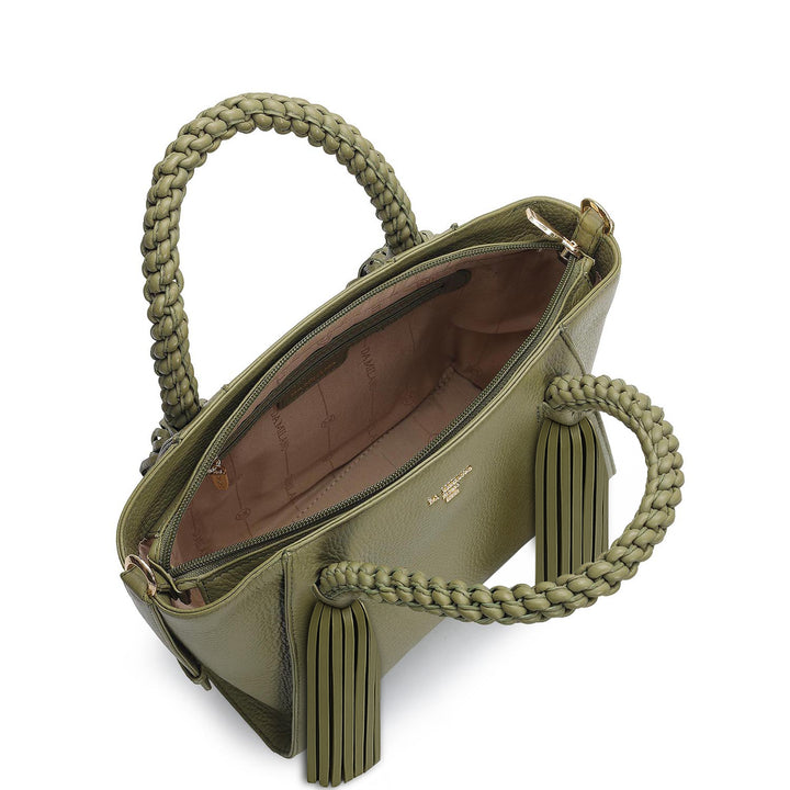 Small Wax Leather Satchel - Fern