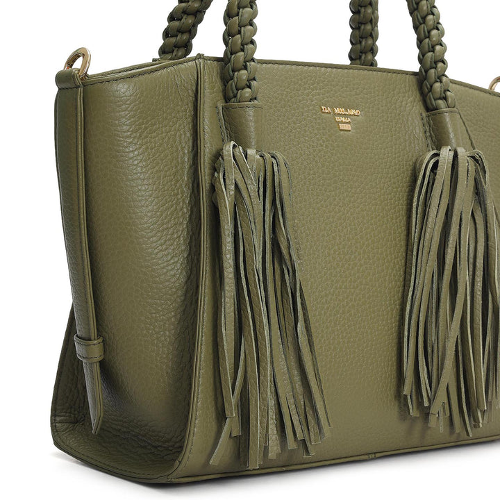 Small Wax Leather Satchel - Fern