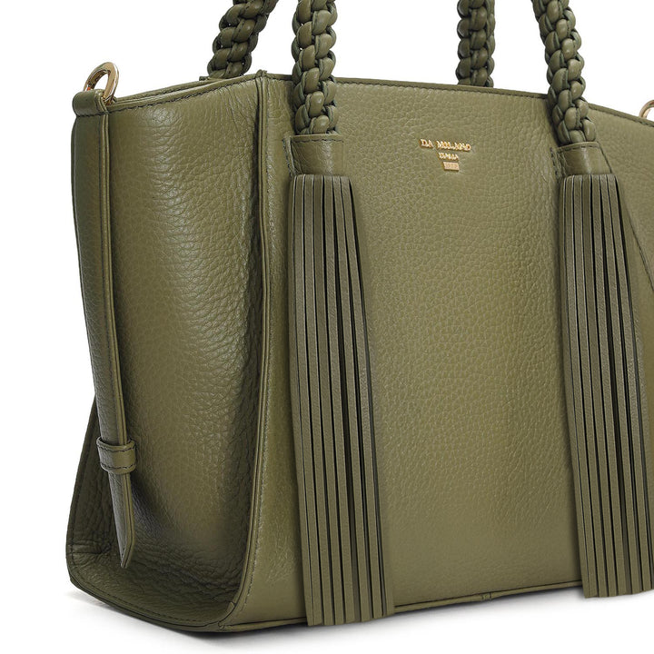 Small Wax Leather Satchel - Fern