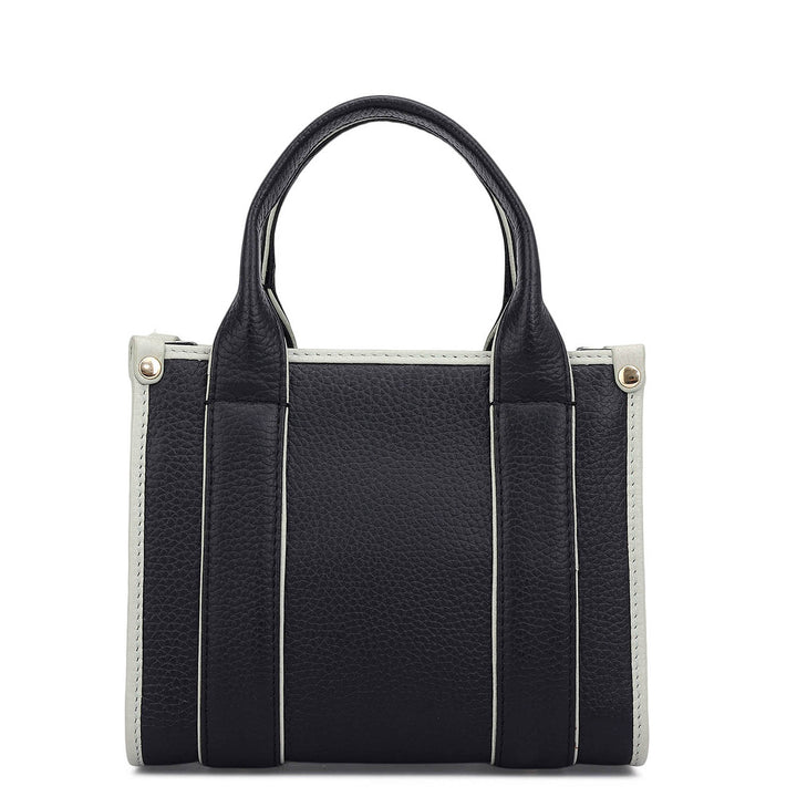 Small Wax Leather Satchel - Black