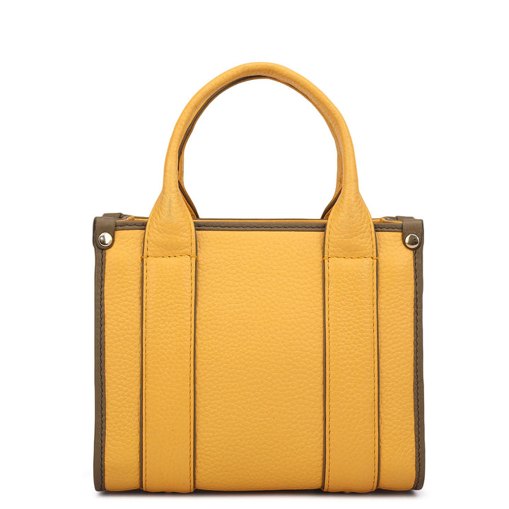 Small Wax Leather Satchel - Mimosa