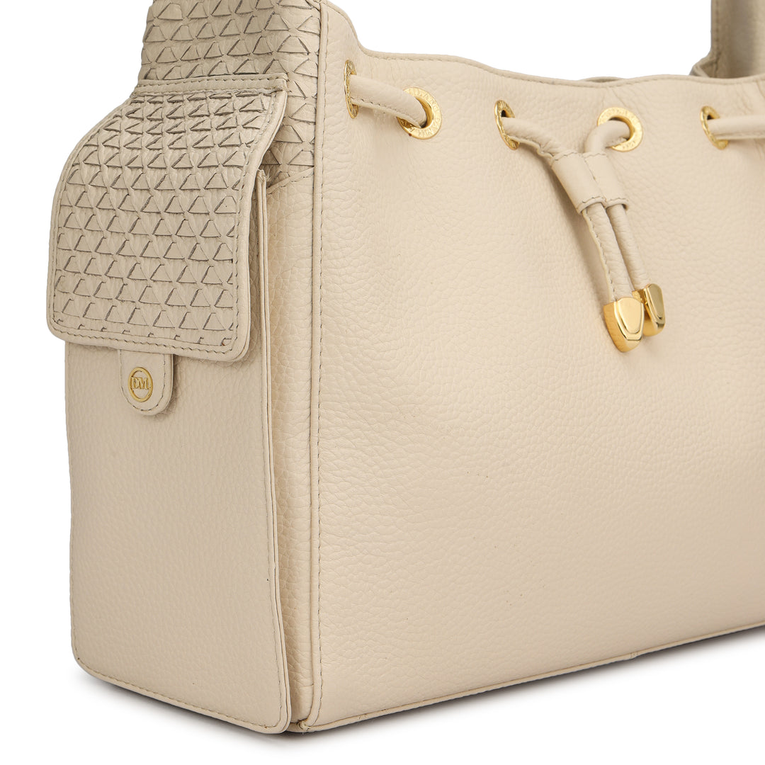 Medium Wax Mat Leather Hobo - Marshmallow