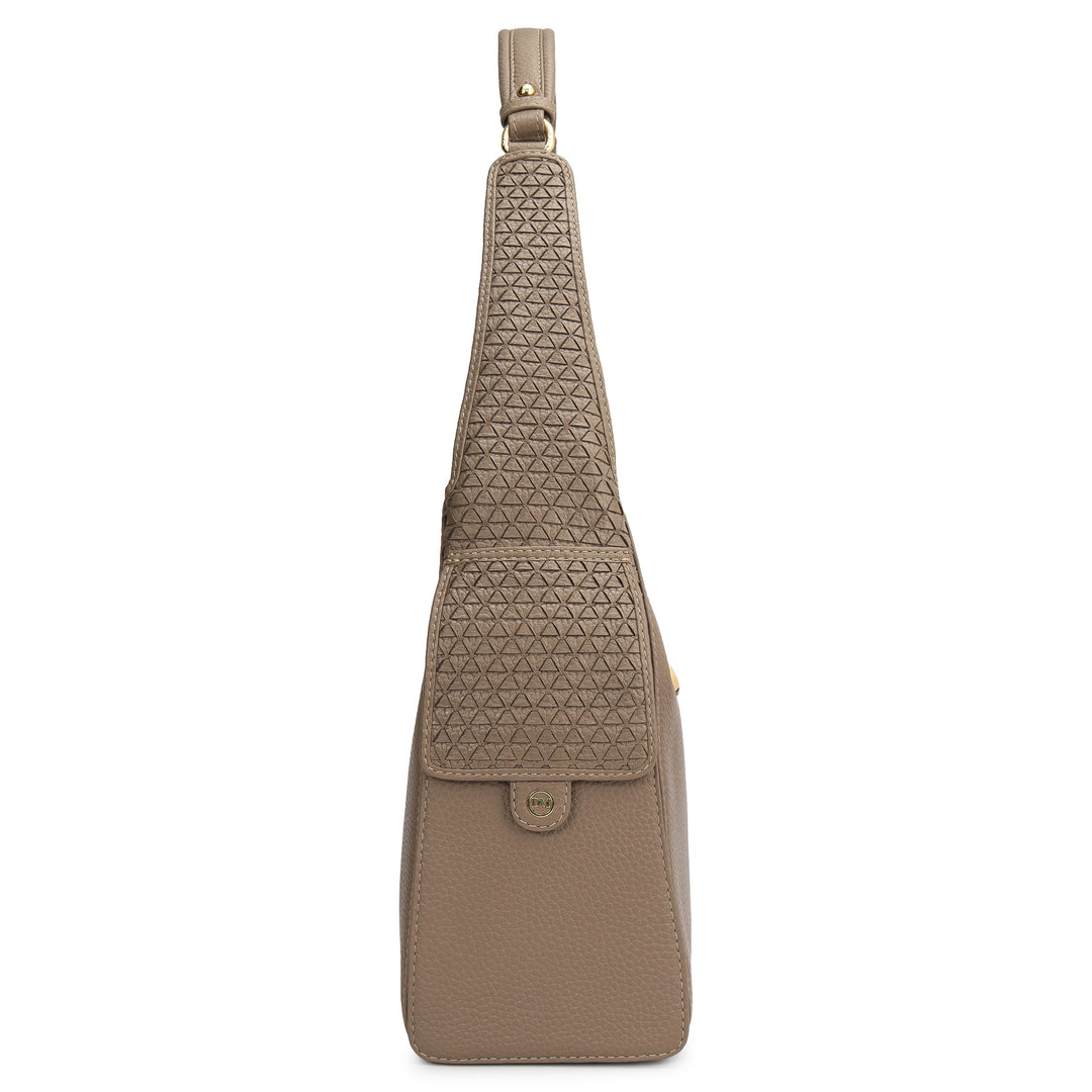 Medium Wax Mat Leather Hobo - Smoke Grey