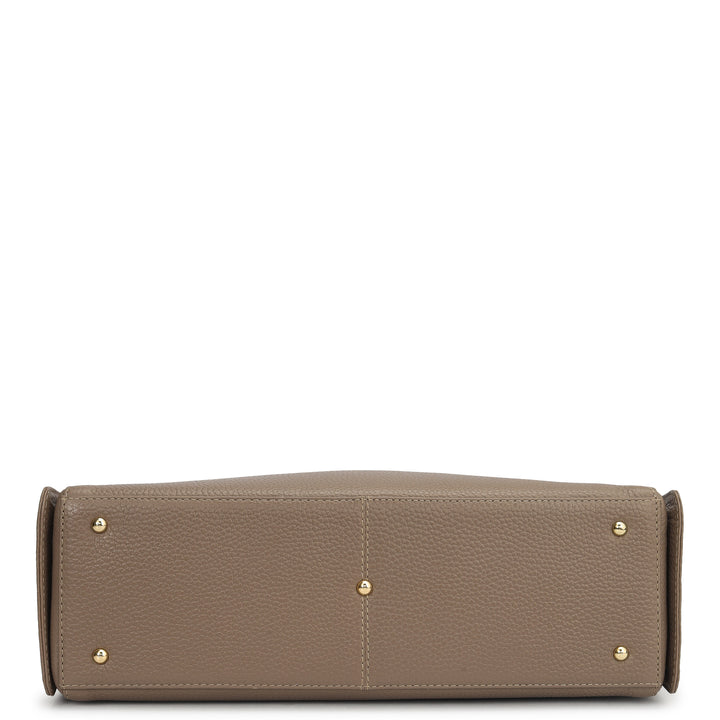 Medium Wax Mat Leather Hobo - Smoke Grey