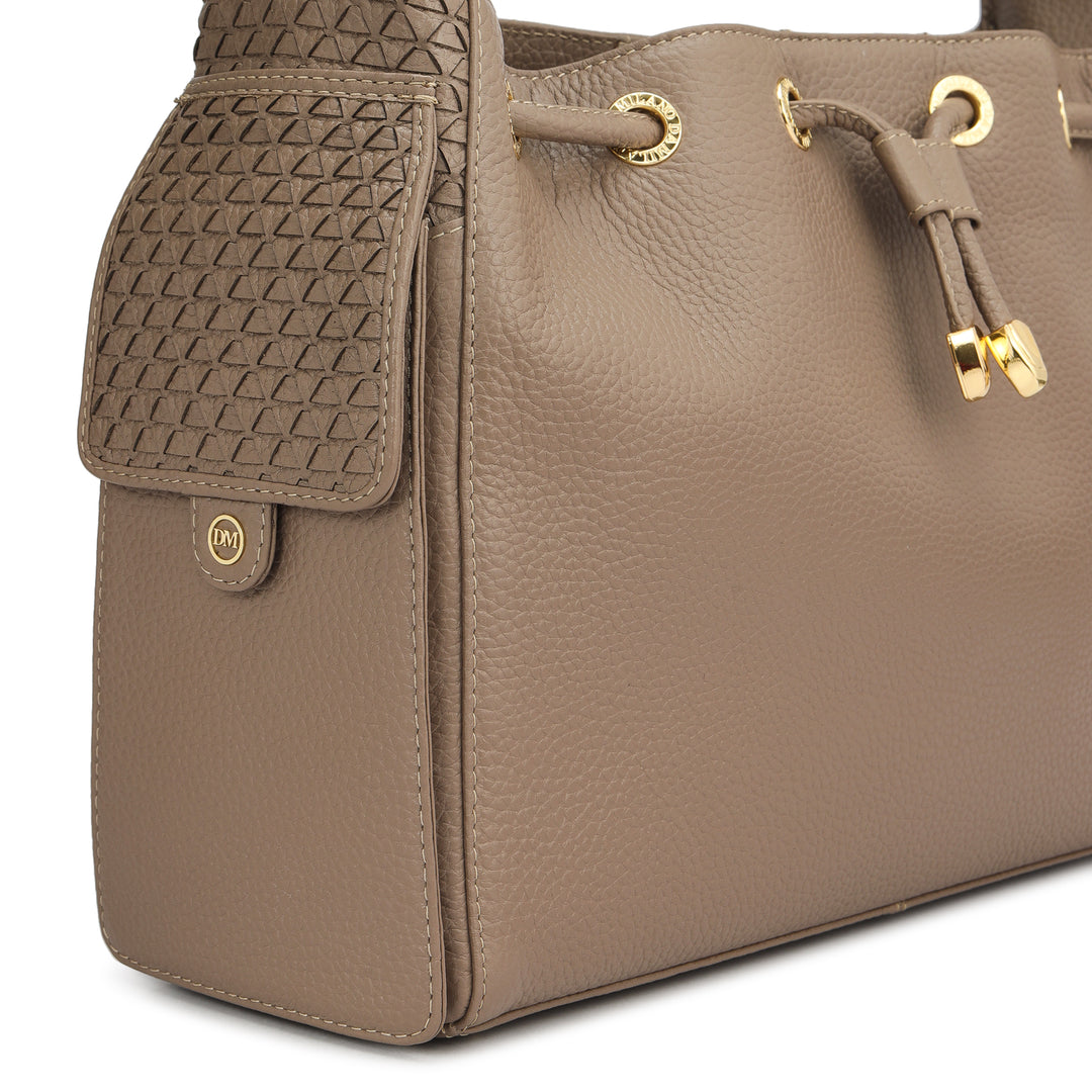 Medium Wax Mat Leather Hobo - Smoke Grey