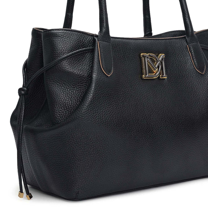 Medium Wax Leather Tote - Black