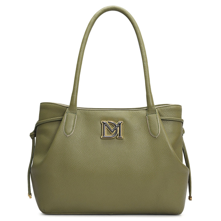 Medium Wax Leather Tote - Fern