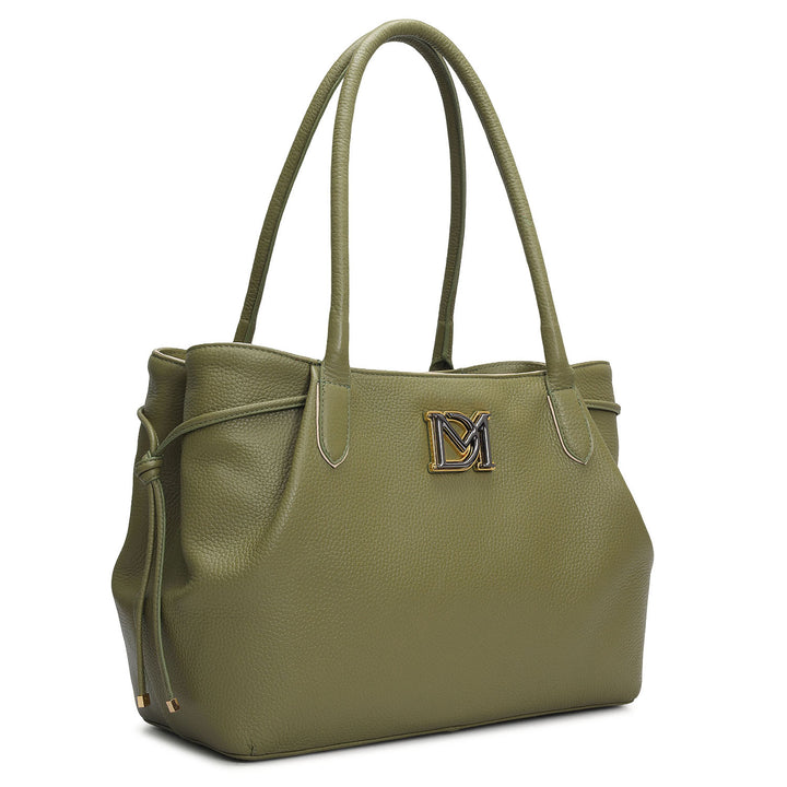 Medium Wax Leather Tote - Fern