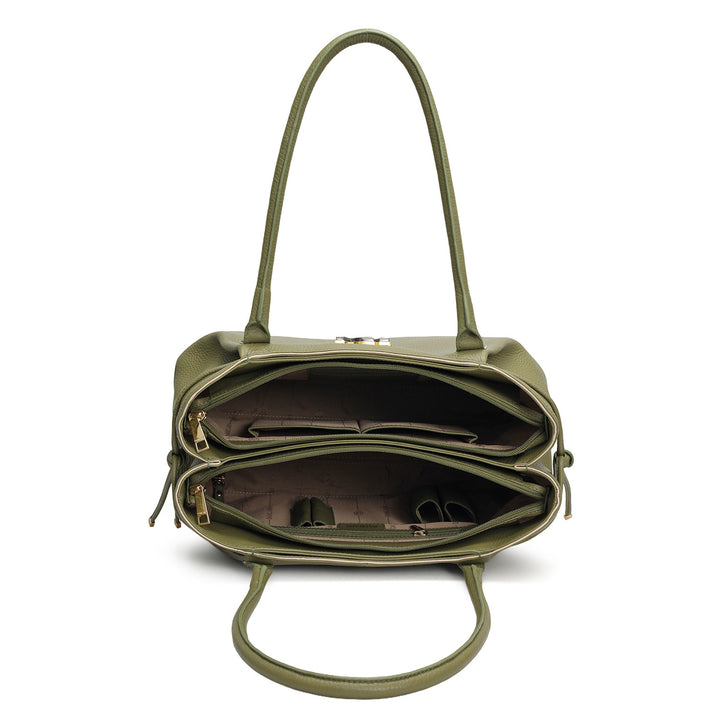 Medium Wax Leather Tote - Fern