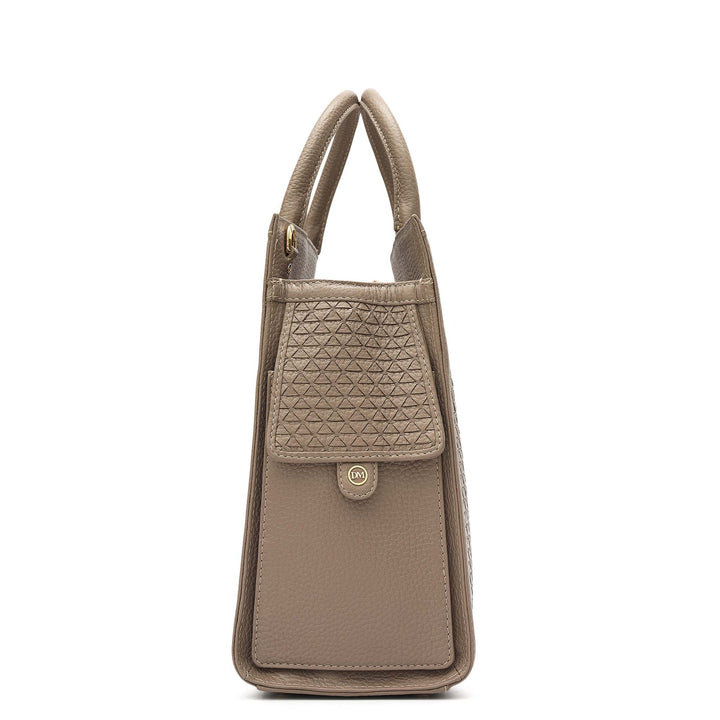 Medium Mat Wax Leather Book Tote - Smoke Grey