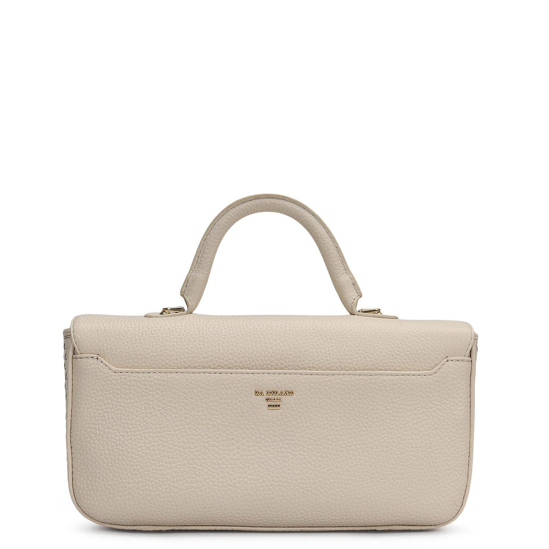 Small Mat Wax Leather Satchel - Marshmallow