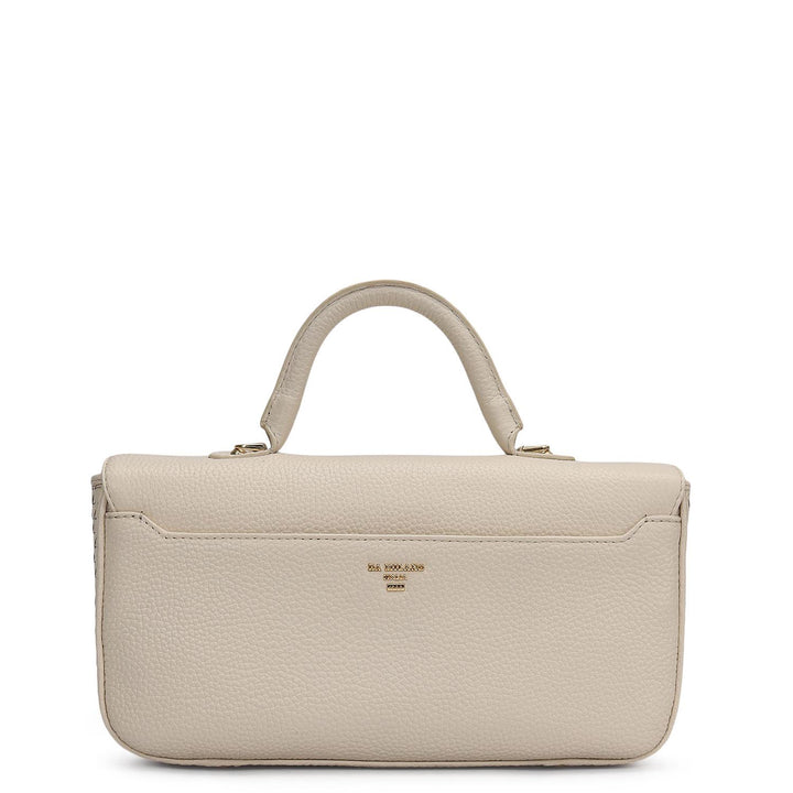Small Mat Wax Leather Satchel - Marshmallow