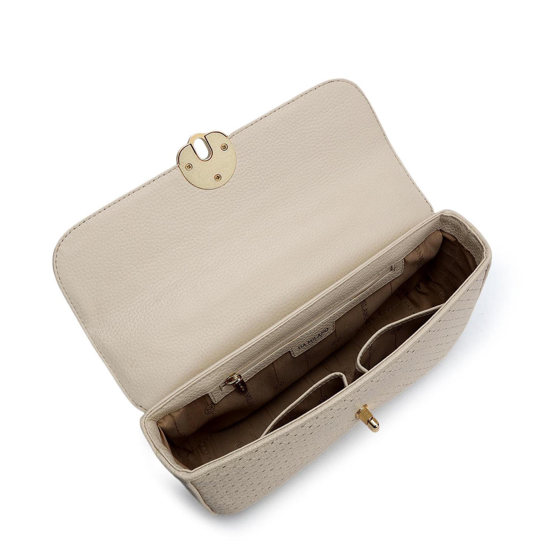 Small Mat Wax Leather Satchel - Marshmallow