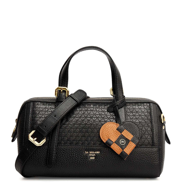 Small Mat Wax Leather Bowler - Black