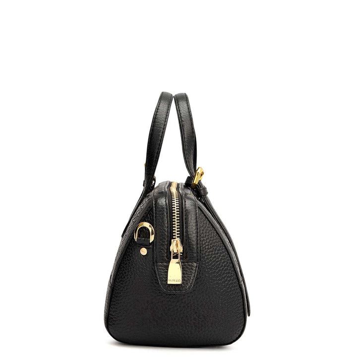 Small Mat Wax Leather Bowler - Black