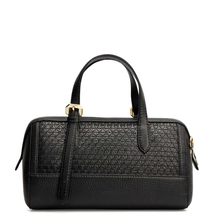 Small Mat Wax Leather Bowler - Black