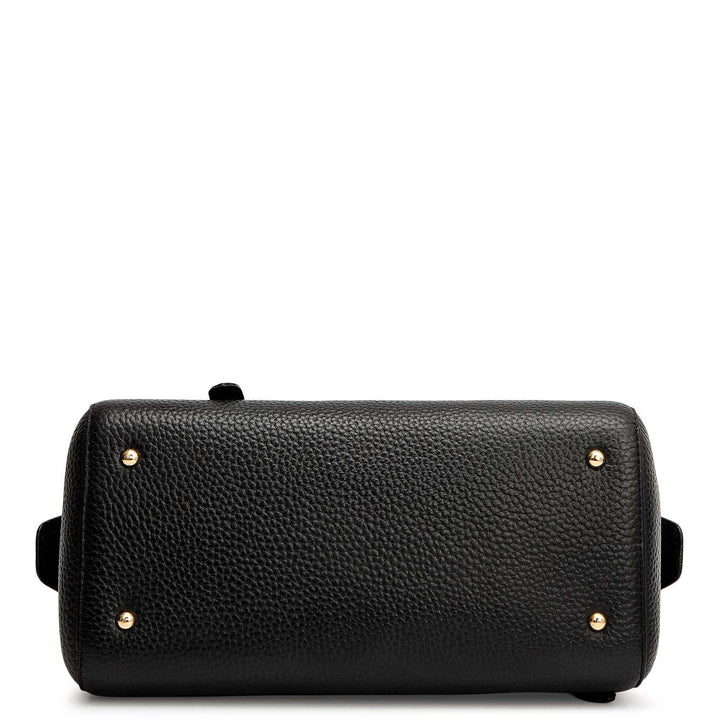 Small Mat Wax Leather Bowler - Black