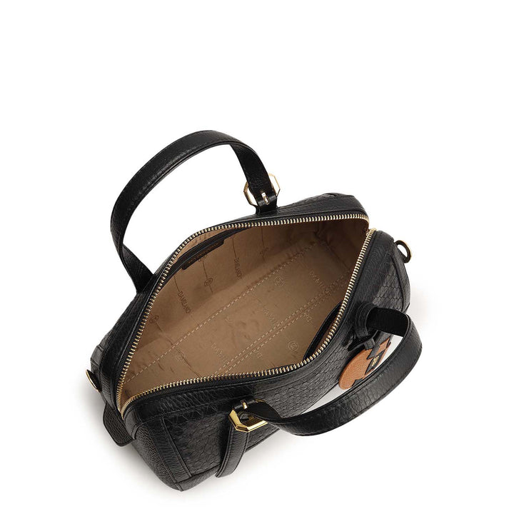 Small Mat Wax Leather Bowler - Black
