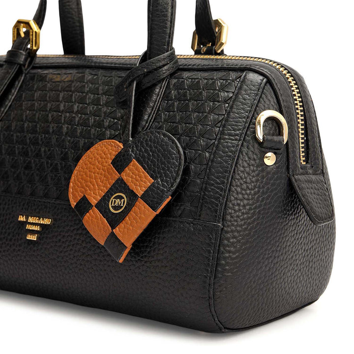 Small Mat Wax Leather Bowler - Black