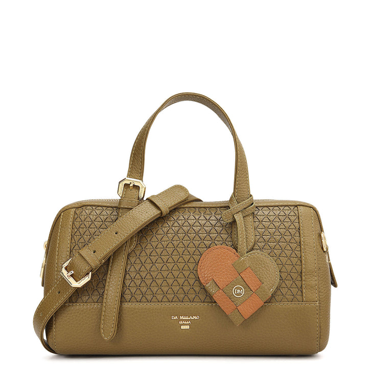 Small Mat Wax Leather Bowler - Lime