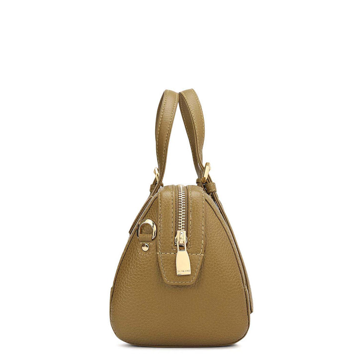 Small Mat Wax Leather Bowler - Lime