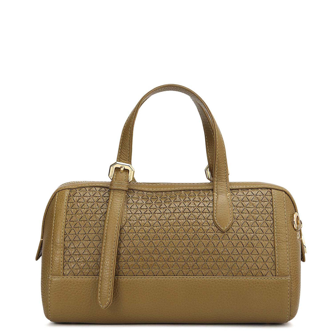 Small Mat Wax Leather Bowler - Lime