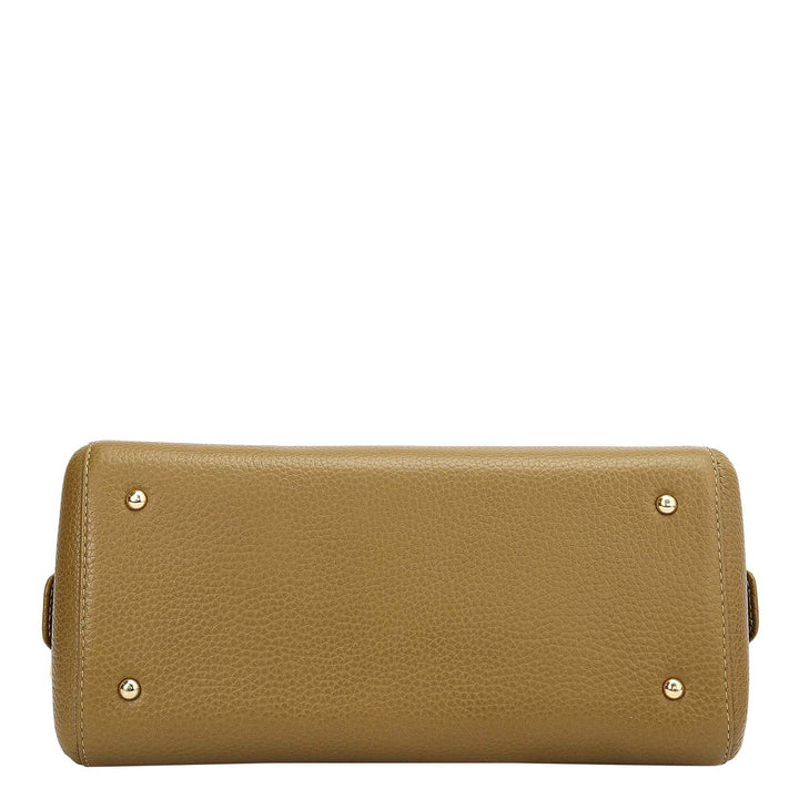 Small Mat Wax Leather Bowler - Lime