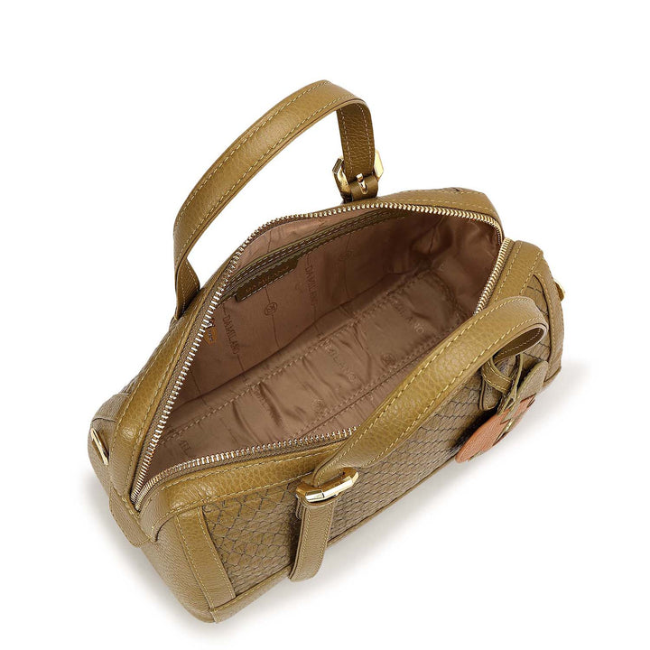 Small Mat Wax Leather Bowler - Lime