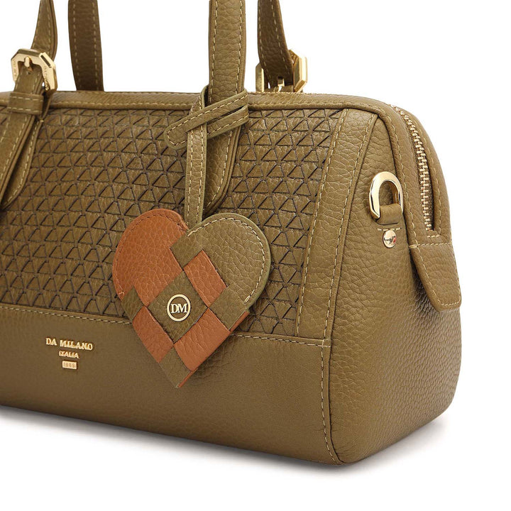 Small Mat Wax Leather Bowler - Lime