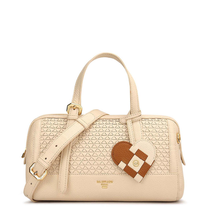 Small Mat Wax Leather Bowler - Marshmallow