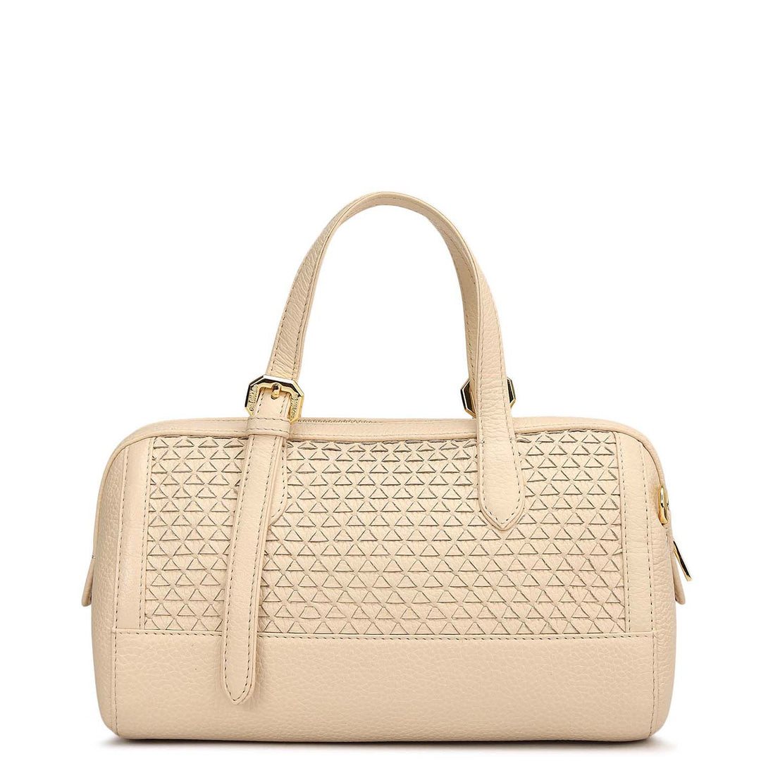 Small Mat Wax Leather Bowler - Marshmallow