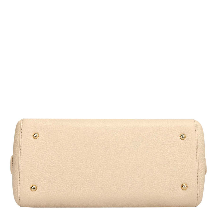 Small Mat Wax Leather Bowler - Marshmallow