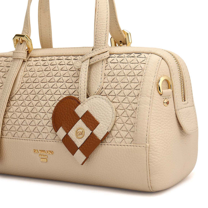 Small Mat Wax Leather Bowler - Marshmallow