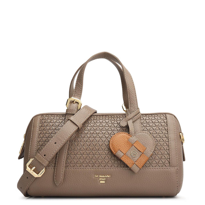 Small Mat Wax Leather Bowler - Smoke Grey