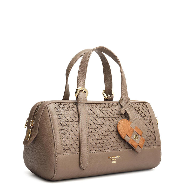 Small Mat Wax Leather Bowler - Smoke Grey