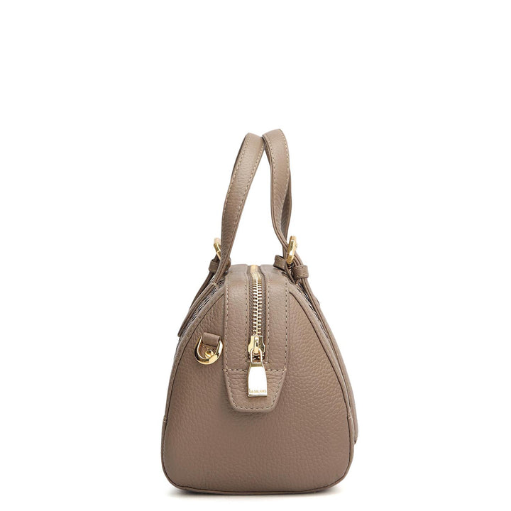 Small Mat Wax Leather Bowler - Smoke Grey