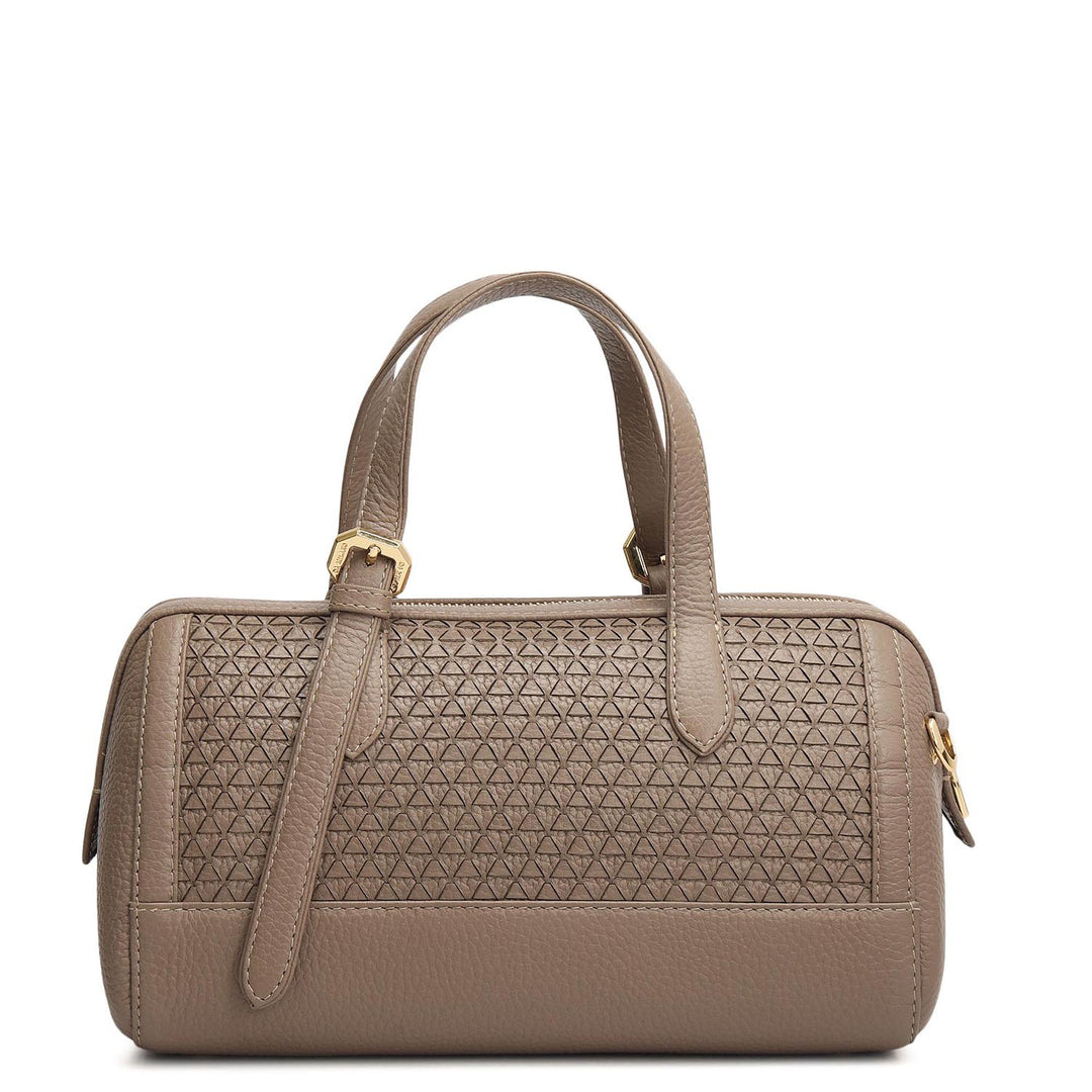 Small Mat Wax Leather Bowler - Smoke Grey