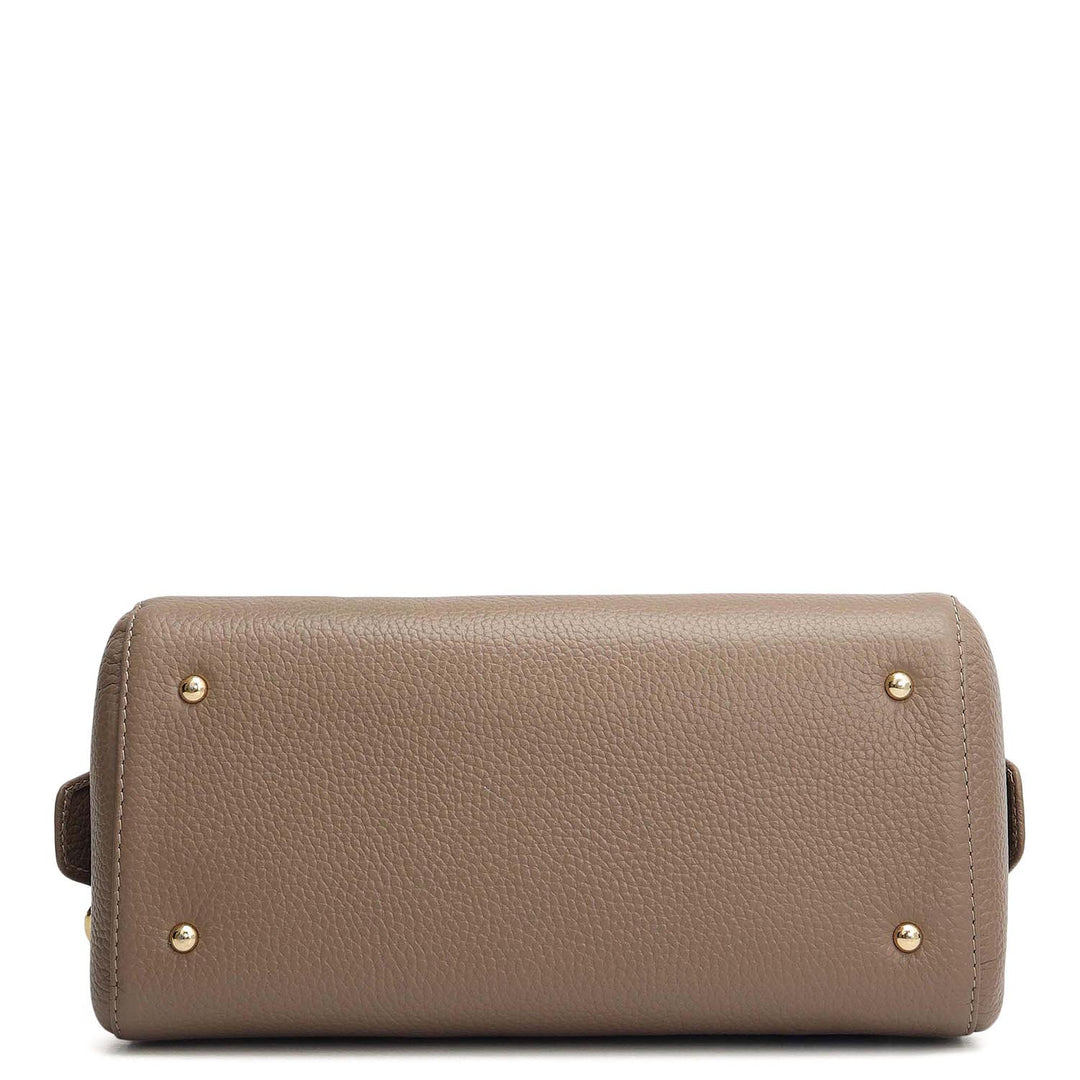 Small Mat Wax Leather Bowler - Smoke Grey