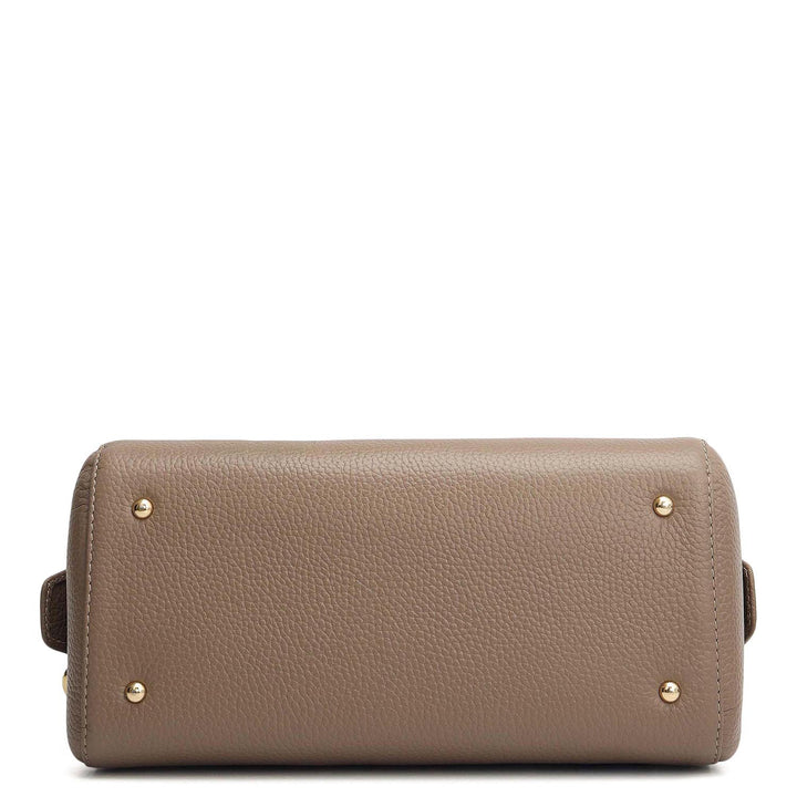 Small Mat Wax Leather Bowler - Smoke Grey