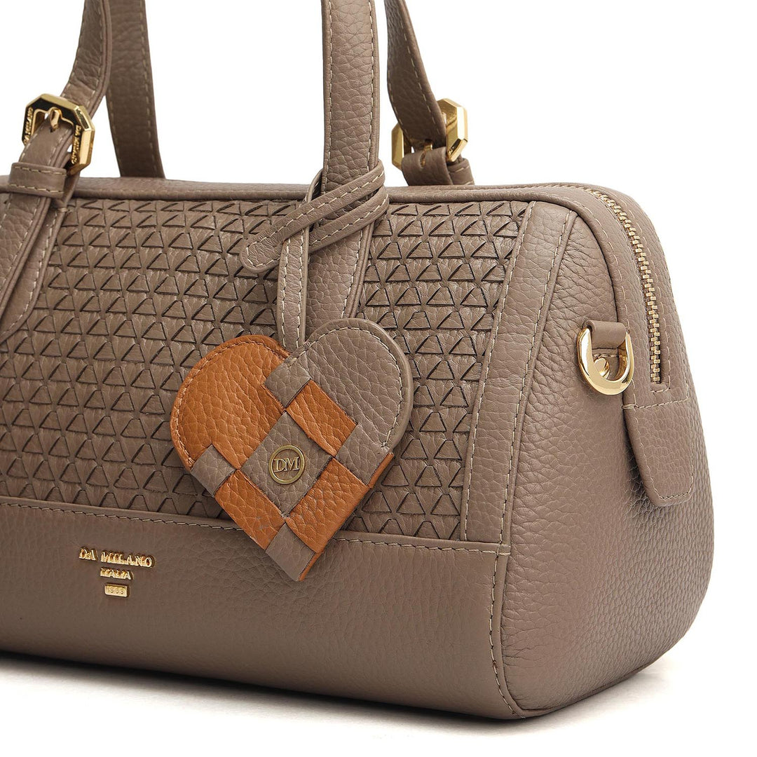 Small Mat Wax Leather Bowler - Smoke Grey