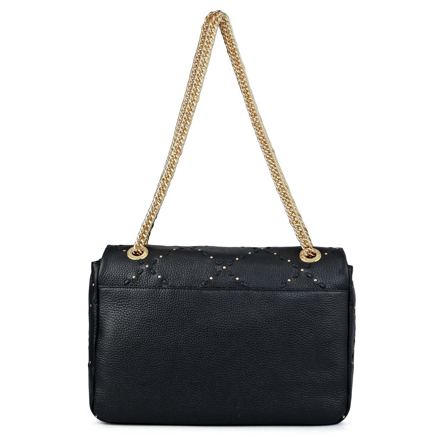 Serena Wax Leather Shoulder Bag - Black – Da Milano