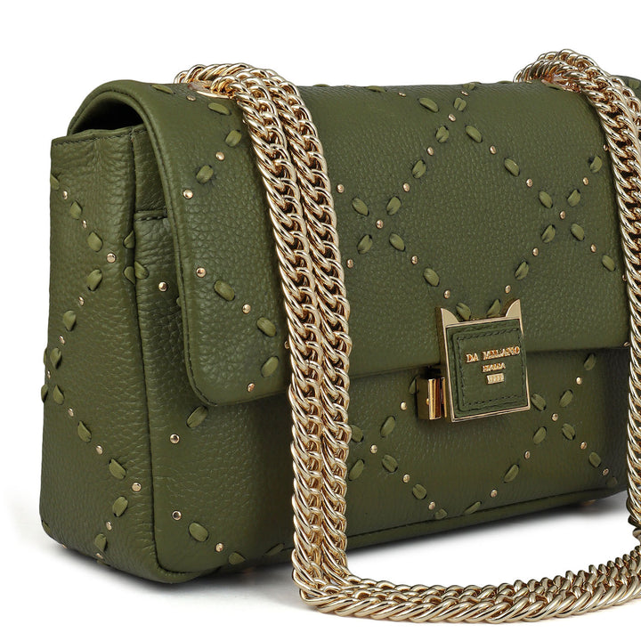 Serena Wax Leather Shoulder Bag - Fern