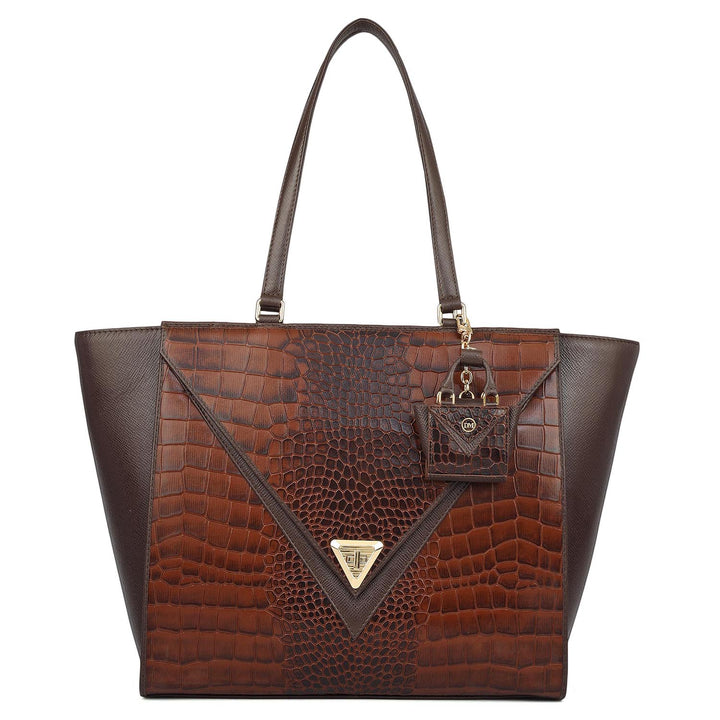 Medium Croco Franzy Leather Tote - Date