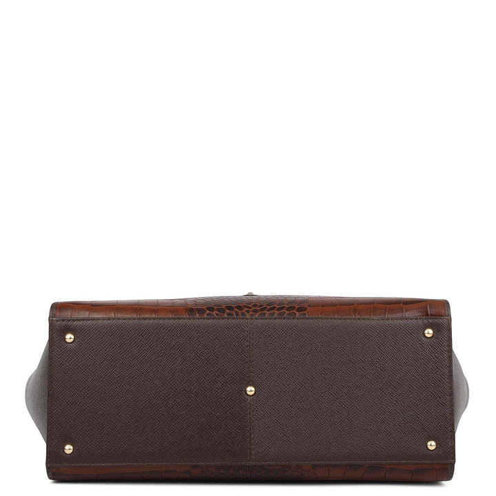 Medium Croco Franzy Leather Tote - Date