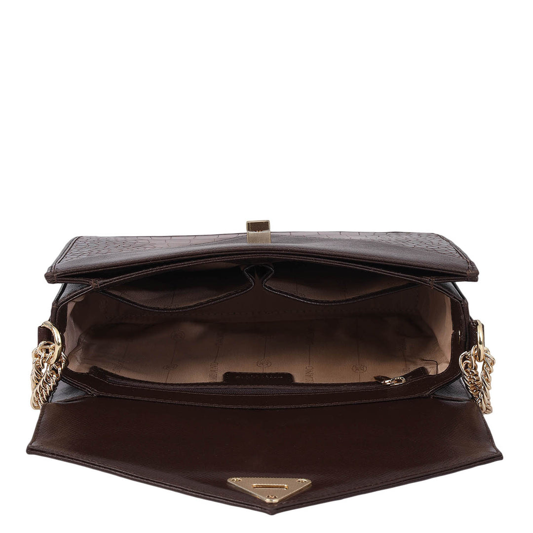 Allure Croco Franzy Leather Shoulder Bag - Date