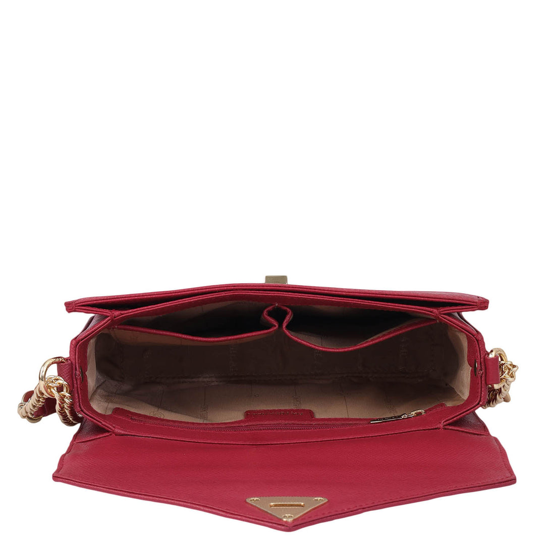Allure Croco Franzy Leather Shoulder Bag - Plumberry